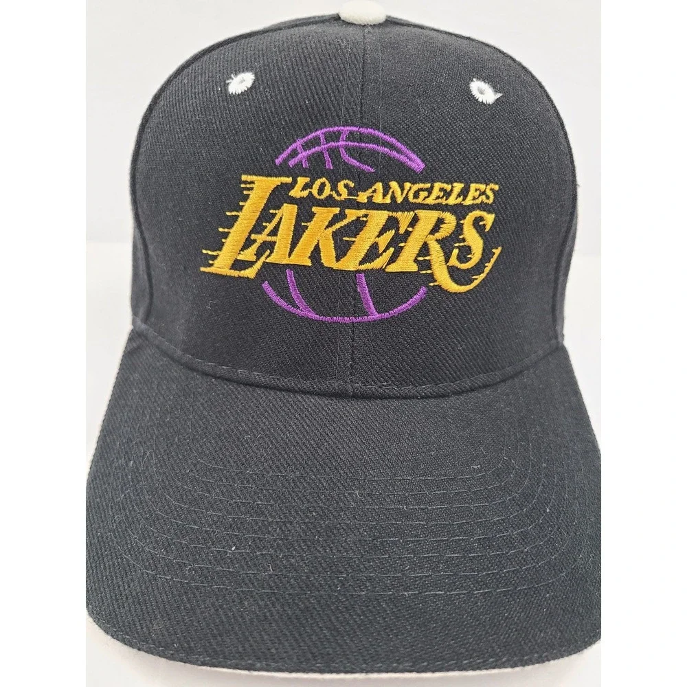 Los Angeles Lakers NBA Basketball Hat Black Embroidered Adjustable Baseball Cap